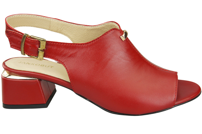 Dámská obuv Červené sandály zlatá přezka Přírodní kůže 198 ElitaBut