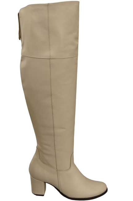 Dámské boty Beige Musketeers High over the knee natural leather 190 ElitaBut