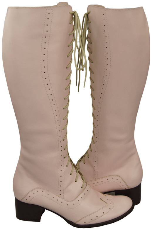 Dámské kozačky Powder pink Šněrování z přírodní kůže 595 ElitaBut