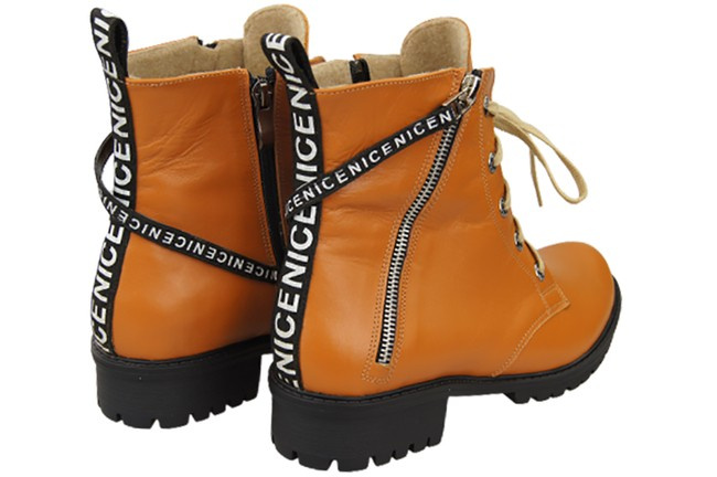 Obuv Dámské červené kozačky s nápisem NICE Přírodní kůže 173 Od ElitaBut