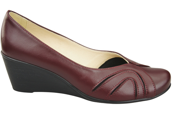 Dámské kožené boty z přírodní kůže Maroon pumps 828 ElitaBut