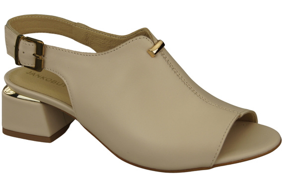 Dámská obuv Sandály Béžová zlatá přezka Přírodní kůže 198 ElitaBut