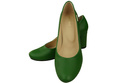 Obuv Classic Dámské zelené kožené lodičky Almond Nose 201 ElitaBut