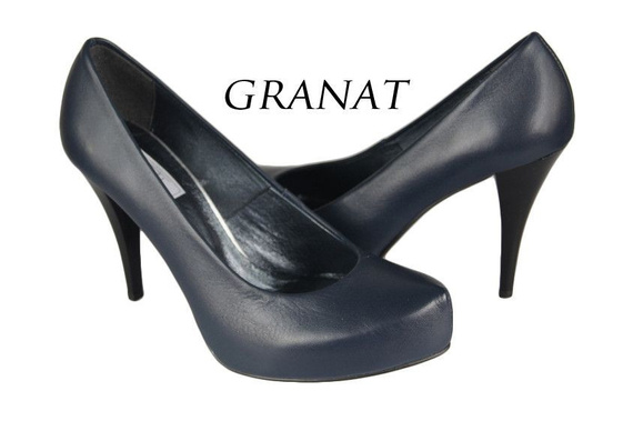 Dámská obuv Dámské lodičky z přírodní kůže Námořnická modř 644 ElitaBut