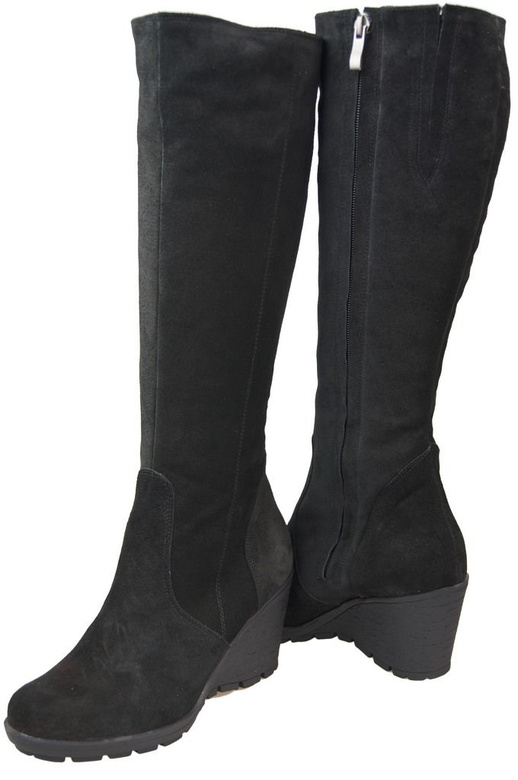 Obuv Dámské kotníkové boty Černá přírodní kůže velur 745 ElitaBut