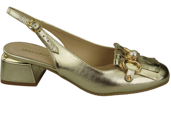 Dámská obuv Zlaté sandály zdobené třásněmi Přírodní kůže 208 ElitaBut