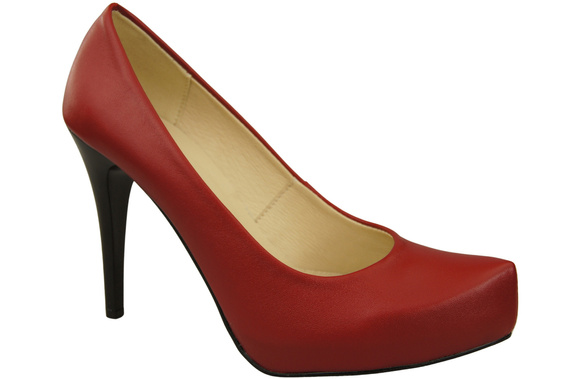 Dámská obuv Červené lodičky Stiletto z přírodní kůže 205 ElitaBut