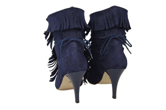 Dámská obuv Dámské lodičky s vysokou špičkou ze semišové kůže Námořnická modř 964 ElitaBut