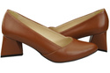 Dámské Lodičky Hnědá Pravá Kůže Špičatá Špička Podpatek ElitaBut 221