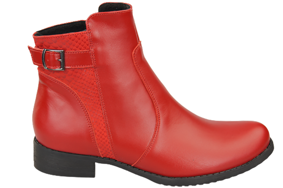 Obuv Dámské zimní boty z přírodní kůže Červená 156 Z ElitaBut