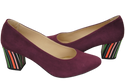 Dámská obuv Maroon Natural Suede Leather Decorative Heel 158 With ElitaBut