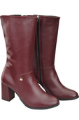 Obuv Dámské boty Maroon to Half lýtko přírodní kůže 189 ElitaBut