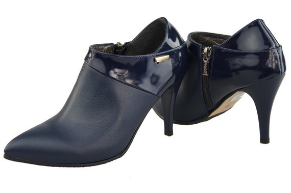 Obuv Dámské polobotky z přírodní kůže Námořnická modrá 865 ElitaBut