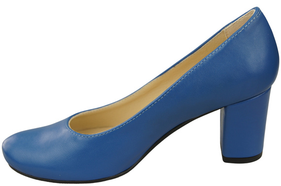 Dámská obuv Classic Blue Leather Natural Almond Nose pumps 201 ElitaBut