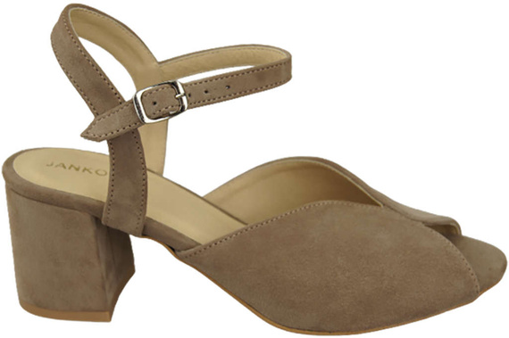 Dámské sandály Cappuccino Dark Natural Leather Suede 185 ElitaBut