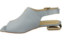 Pohodlné dámské sandály Bright Blue Flat Gold Heel Natural Leather 207 ElitaBut