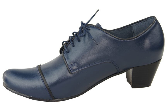 Dámská obuv šněrovací přírodní kůže Navy blue 956 ElitaBut