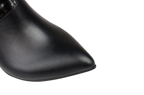 Obuv Dámské polobotky z přírodní kůže Černá 865 ElitaBut