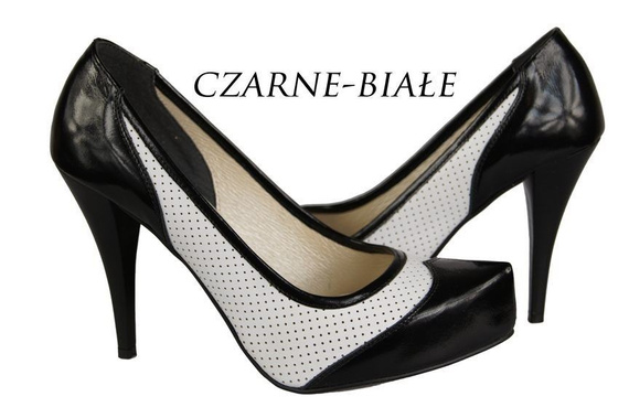 Dámská obuv Dámské lodičky z přírodní kůže White Black 770 ElitaBut