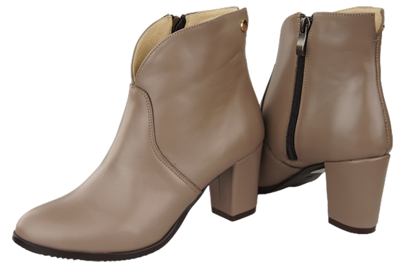 Obuv Dámské zimní kožené boty Cappuccino 152 Z ElitaBut