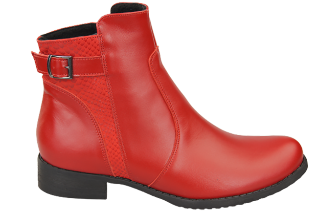 Obuv Dámské zimní boty z přírodní kůže Červená 156 Z ElitaBut