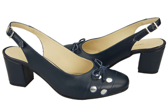 Dámská obuv Navy Blue Sandály Natural Leather 167 ElitaBut