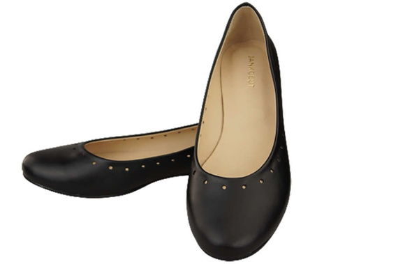 Dámská obuv Pohodlné baleríny Přírodní kůže Černá 162 ElitaBut