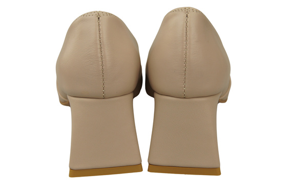 Dámské Lodičky Cappuccino Pale Pravá Kůže Špičatá Špička Podpatek ElitaBut 221