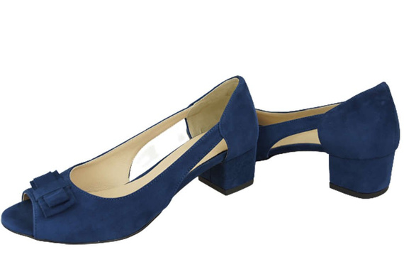 Dámská obuv Navy Blue Suede Leather Sandals 145 Z ElitaBut