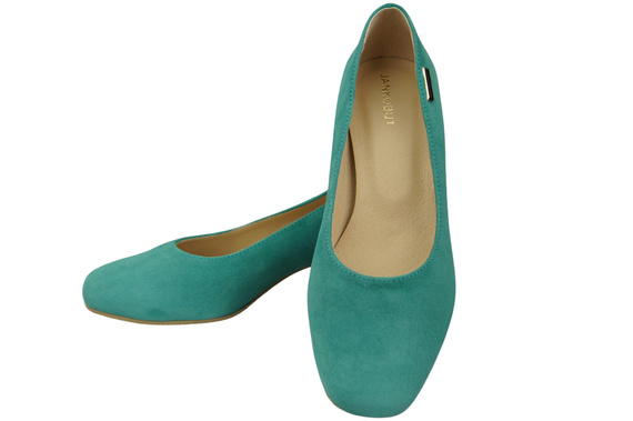 Pohodlná dámská obuv Tyrkysová přírodní kůže semišová 172 od ElitaBut