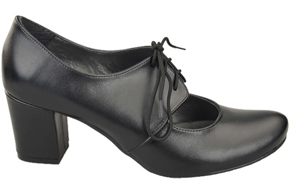 Obuv Dámské polobotky z přírodní kůže Černá 161 ElitaBut