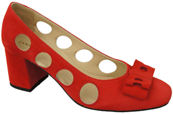 Dámská obuv Červené semišové kožené lodičky 182 ElitaBut