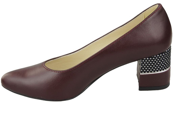 Dámská obuv Bordó lodičky z přírodní kůže 142 ElitaBut