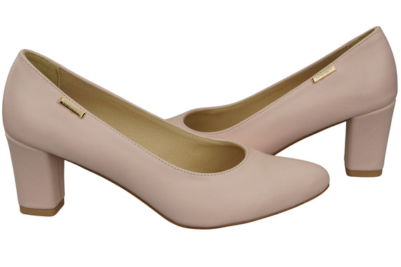 Klasické hladké boty Dámské lodičky Powder Pink in Natural Leather 213 ElitaBut