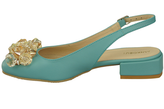 Dámská obuv Tyrkysové sandály s krystaly Přírodní kůže 215 ElitaBut