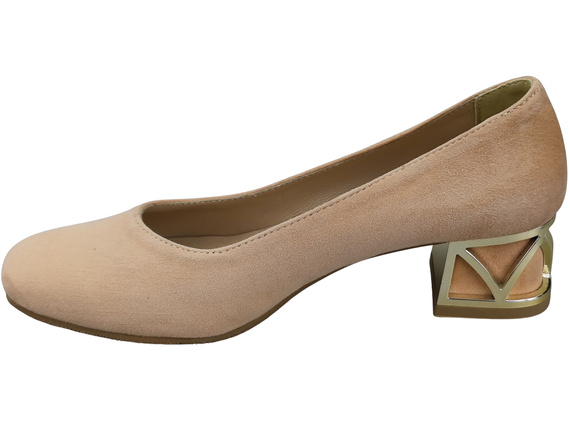 Pohodlné dámské boty Broskev lodičky s ozdobným podpatkem Přírodní semišová kůže 219 Od ElitaBut