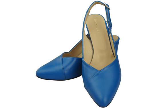 Dámská obuv Modré sandály na podpatku Přírodní kůže 217 ElitaBut