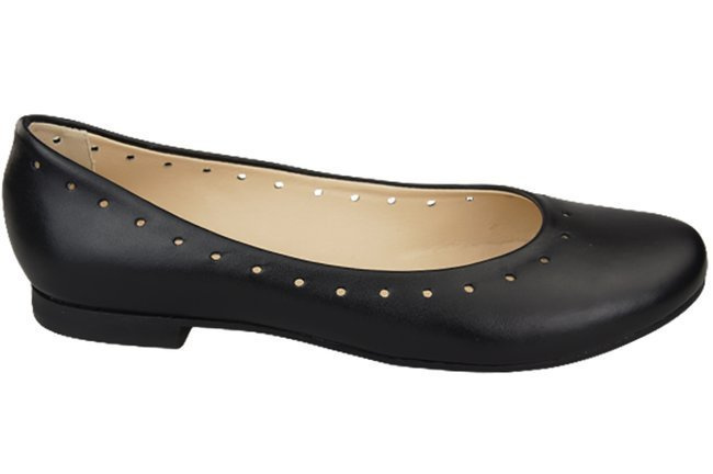 Dámská obuv Pohodlné baleríny Přírodní kůže Černá 162 ElitaBut