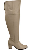 Dámské kozačky Cappuccino Bright Musketeers High over the knee natural leather 190 ElitaBut