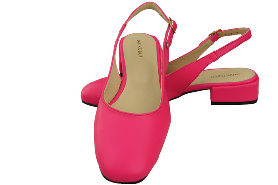 Dámská obuv Sandály Neon Pink Flat Heel Natural Leather 206 ElitaBut
