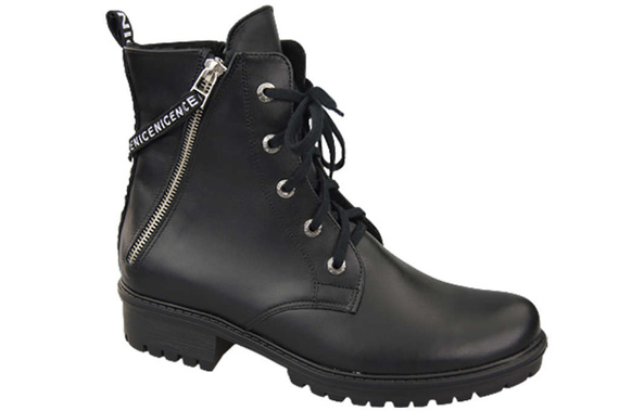 Obuv Dámské kozačky s nápisem NICE Přírodní kůže Černá 173 L ElitaBut