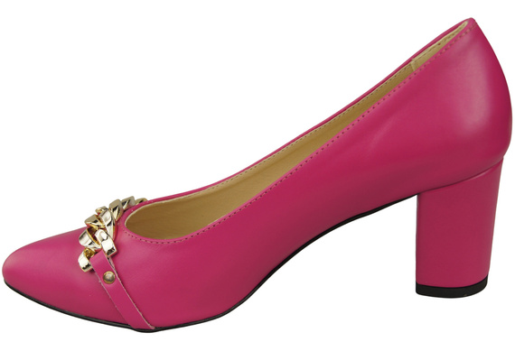 Klasické dámské fialové kožené boty se zlatým ozdobným řetízkem 200 ElitaBut