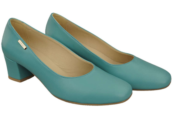 Dámská obuv Přírodní kůže 172 Tyrkysové lodičky ElitaBut