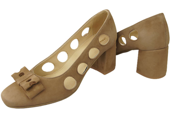 Dámská obuv Olive Leather Natural Suede pumps 182 ElitaBut