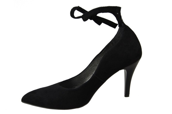 Dámské boty Semišové kožené lodičky Black 983 ElitaBut