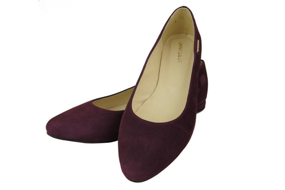 Dámské boty Ballerina Bordo leather Suede leather 131 ElitaBut