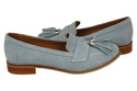 Dámská obuv Mokasyny Přírodní kůže Velour Blue 134 ElitaBut