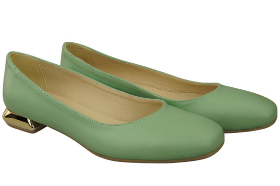 Dámská plochá obuv Mint pumps Ornamental heel Natural leather 209 ElitaBut