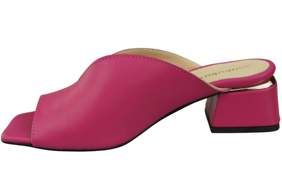 Dámské žabky na podpatku Fialová přírodní kůže 210 ElitaBut