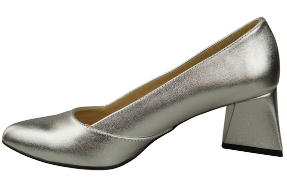 Dámské Lodičky Silver Pravá Kůže Špičatá Špička Podpatek ElitaBut 221